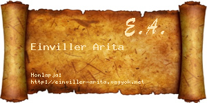 Einviller Arita névjegykártya